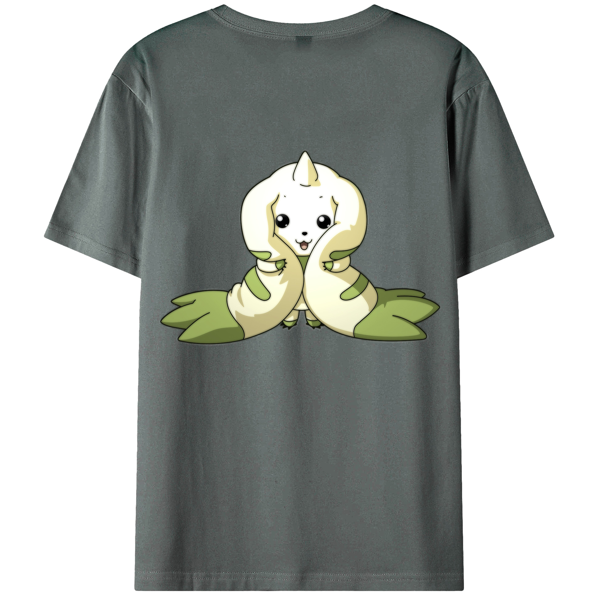 （画像用） Digimon デジタルモンスター/デジモン 綿100％ メンズ半袖Tシャツ（バックプリント） 通気性